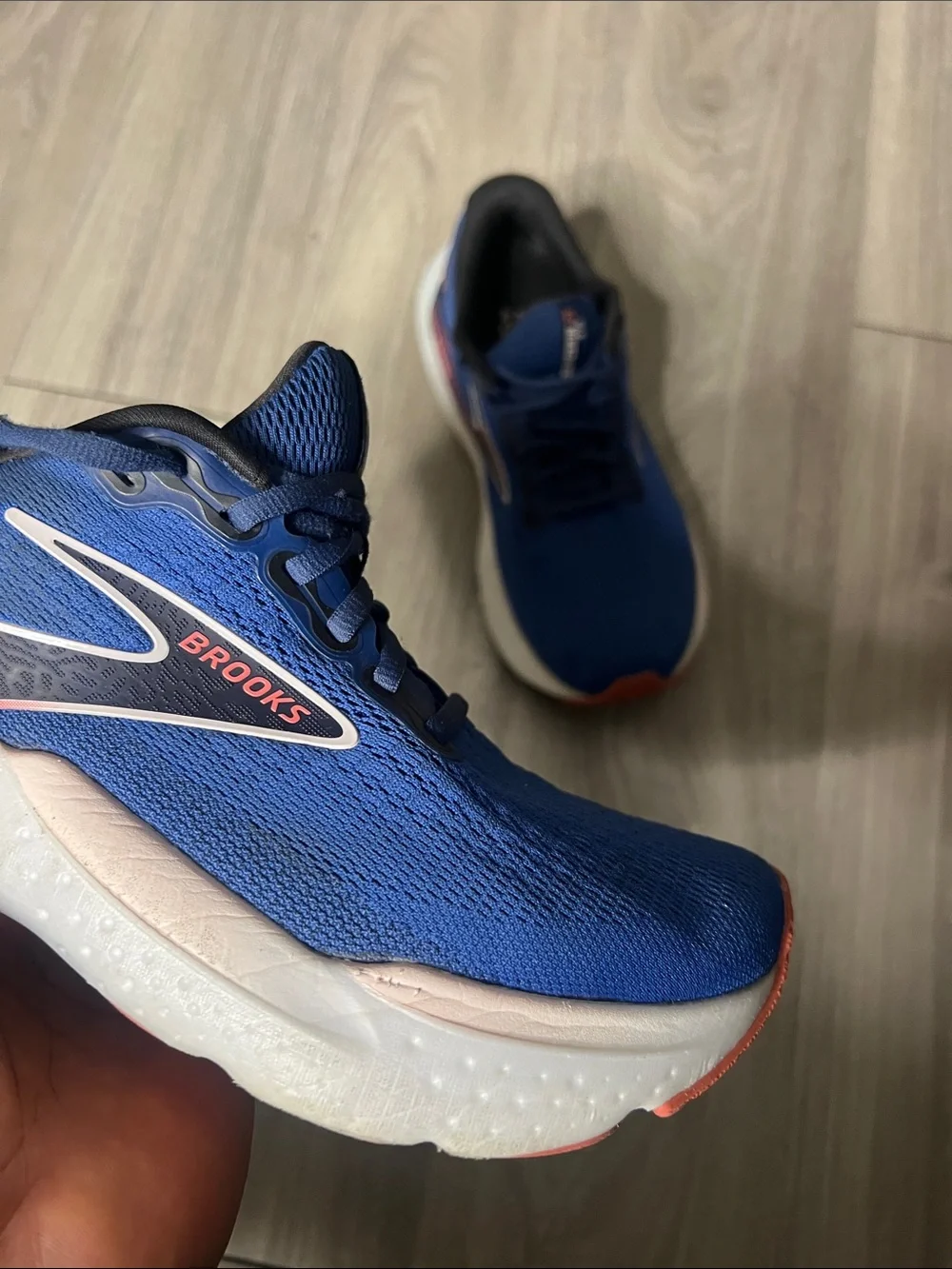 Brooks Women's Blue Running Shoes with Coral Accents